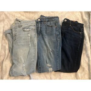 Seven7 tummyless high rise skinny distressed jean size 14 3 pairs